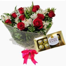 thumb-premium-buque-18-rosas-vermelhas-na-tela-e-ferrero-de-08-0